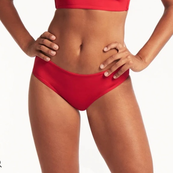 2/$30 Sea Level Eco Essentials Regular Bikini Bottom – Red – Size 12 - Picture 1 of 9